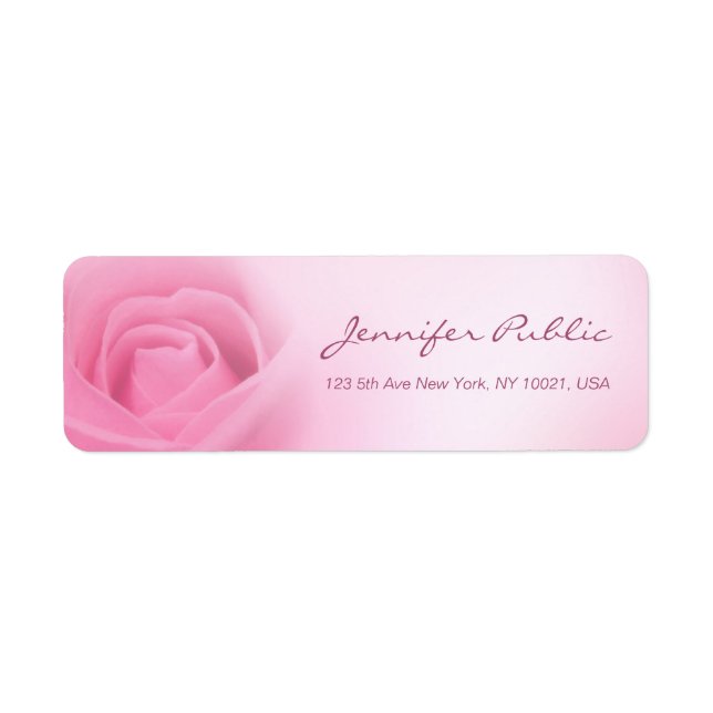 Calligraphed Script Template Modern Pink Rose (Front)