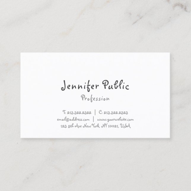 Calligraphed Simple Professional Template Modern Business Card (Front)
