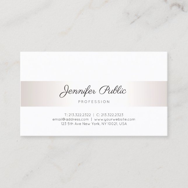 Calligraphed Text Modern Elegant Minimalist Chic Business Card (Front)