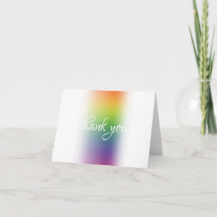 Calligraphed Thank You Modern Abstract Colourful Card