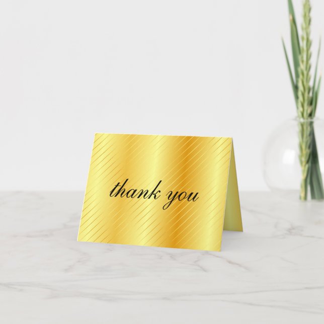 Calligraphed Thank You Script Gold Look Template (Front)