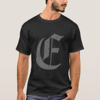 Calligraphic Capital Letter E Grunge