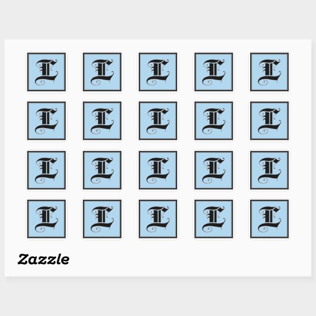 Calligraphic Capital Letter L Square Sticker (Sheet)