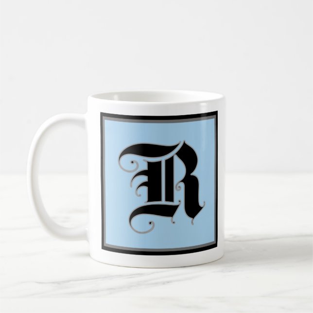 Calligraphic Capital Letter R Coffee Mug (Left)