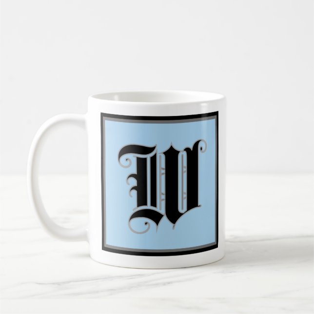 Calligraphic Capital Letter W Coffee Mug (Left)