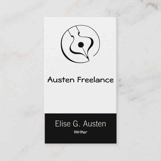 Calligraphic Fountain Pen Business Card (Front)