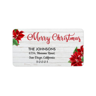 Calligraphic Merry Christmas Address Label