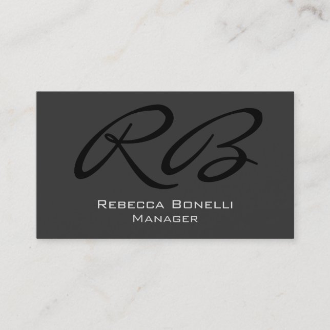 Calligraphic Monogram Professional Business Card (Front)