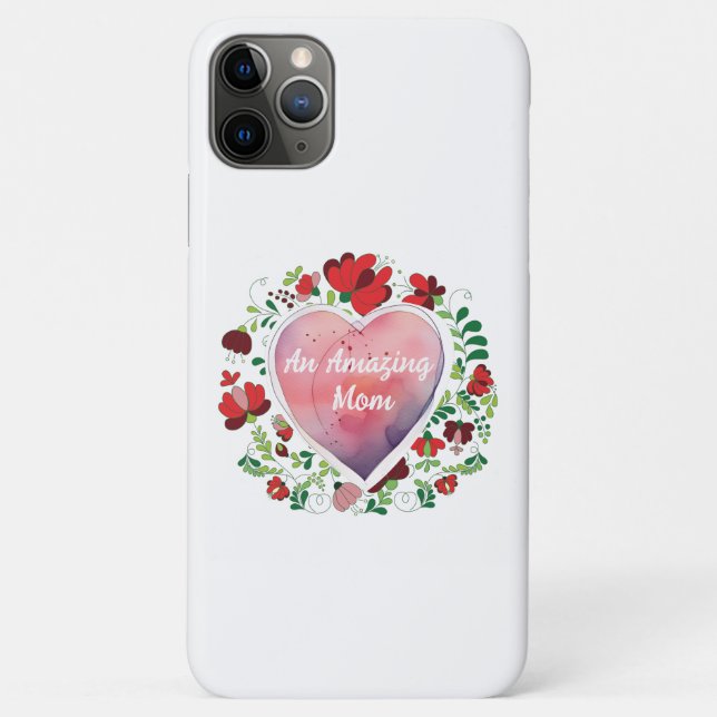 Calligraphic Script Amazing Mum Mother day Heart  Case-Mate iPhone Case (Back)
