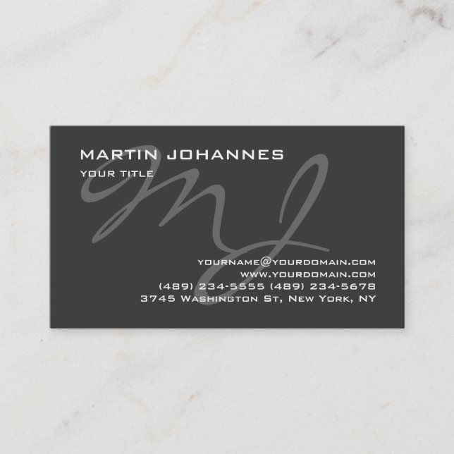 Calligraphic unique professional business card (Front)