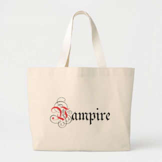 Calligraphic Vampire Large Tote Bag