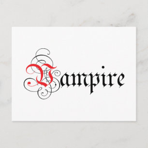 Calligraphic Vampire Postcard