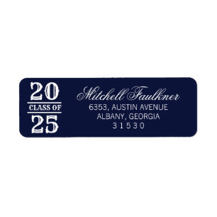 Calligraphy 2024 Graduation Blue Return Address