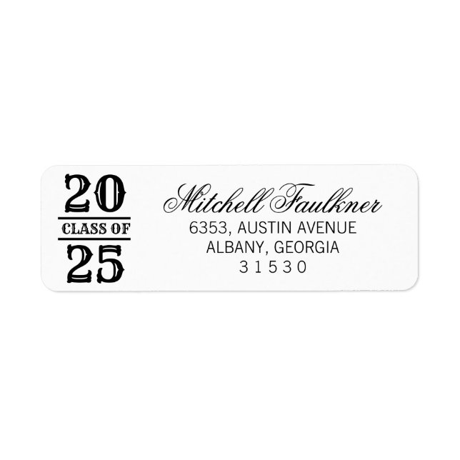Calligraphy 2024 Graduation Return Address Label (Front)