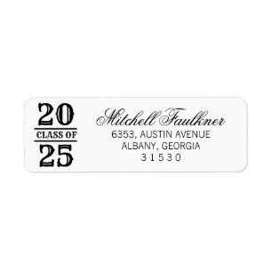 Calligraphy 2025 Graduation Return Address Label