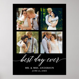 Calligraphy 4 Photo Wedding Best Day Ever Poster