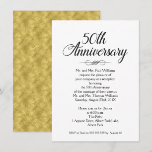 calligraphy 50th Wedding Anniversary Invitation
