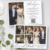 Calligraphy 6 Photos Love Thanks QR Code Wedding