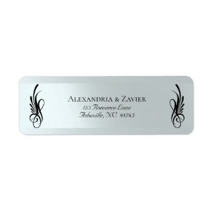 Calligraphy Address Labels - Silver