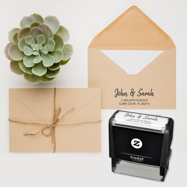 Calligraphy Address Stamp, wedding Return Address Self-inking Stamp (Creator Uploaded)