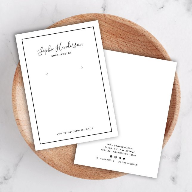 Calligraphy and Black Border Earring Display Card (Creator Uploaded)