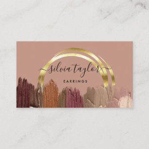 Calligraphy art modern blush pink stroke business business card