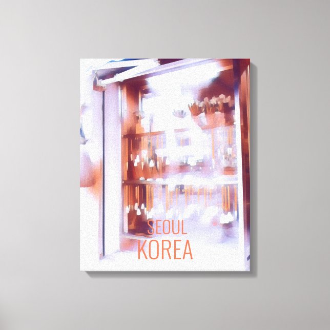 Calligraphy Art shop  Seoul travel poster Korea Canvas Print (Front)