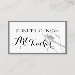 Calligraphy Art Teacher Simple Fine Art  Business Card