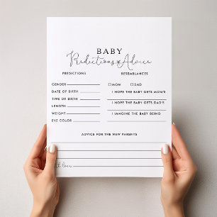 Calligraphy Baby Predictions and Advice Cards