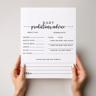 Calligraphy Baby Predictions and Advice Cards