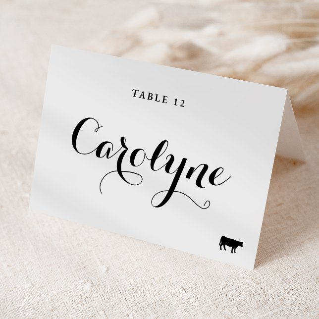 Calligraphy Beef Meal Choice Wedding Place Card (Creator Uploaded)