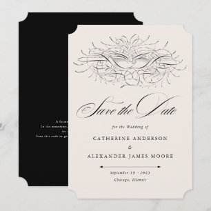 Calligraphy Bird Vintage Illustration Wedding Save The Date