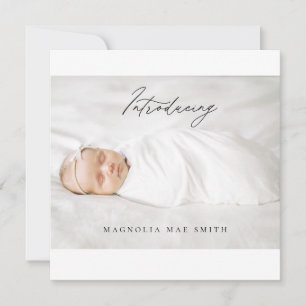 Calligraphy Birth Announcement Card