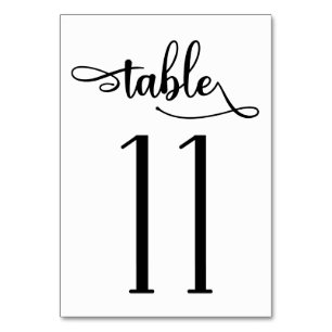 Calligraphy black 3.5x5 table number   Table 11