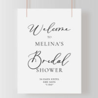 Calligraphy Black and Grey Bridal Shower Welcome