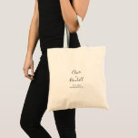 Calligraphy Black and White Bridesmaid  Tote Bag<br><div class="desc">This calligraphy black and white bridesmaid tote bag is the perfect wedding gift to present your bridesmaids and maid of honour for a rustic wedding. The simple and elegant design features classic and fancy script typography in black and white.</div>