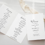 Calligraphy Black and White Folded Wedding  Programme<br><div class="desc">This calligraphy black and white folded wedding program is perfect for a rustic wedding. The design features a beautiful black font in a white background to embellish your event.

Include a quote or short message,  order of service,  wedding party and thank you message.</div>