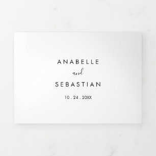 Calligraphy Black and White Trifold Wedding