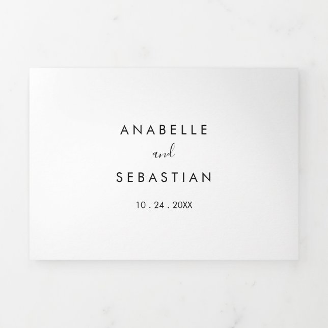 Calligraphy Black and White Trifold Wedding  (Cover)