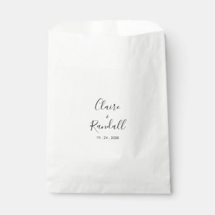 Calligraphy Black and White Wedding  Favour Bags
