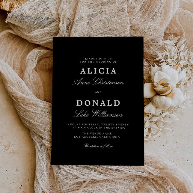 calligraphy black and white wedding invitation (Creator Uploaded)