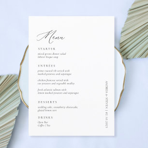 Calligraphy Black and White Wedding Menu