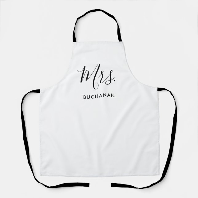 Calligraphy Black and White Women's Apron (Front)