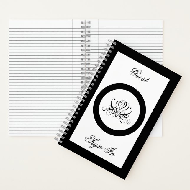 Calligraphy Black Rose Wedding Notebook (Inside)