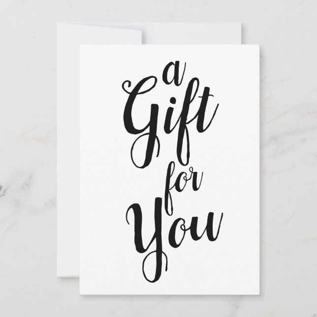 Calligraphy Black White Gift Certificate (Front)