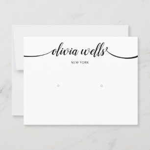 Calligraphy Black White Large Earring Display Invitation