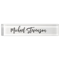 Calligraphy Black White Personalised Plain Modern