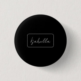 Calligraphy Black White Plain Creative Modern Name 3 Cm Round Badge