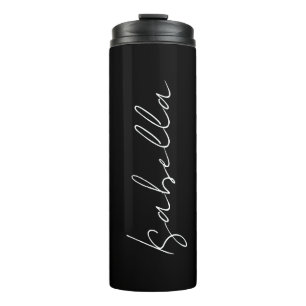 Calligraphy Black White Plain Creative Modern Name Thermal Tumbler