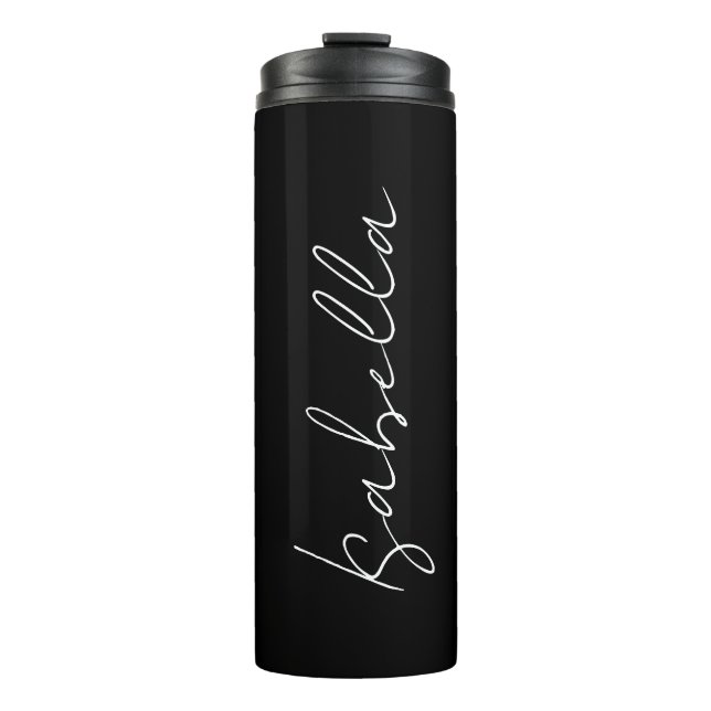 Calligraphy Black White Plain Creative Modern Name Thermal Tumbler (Front)